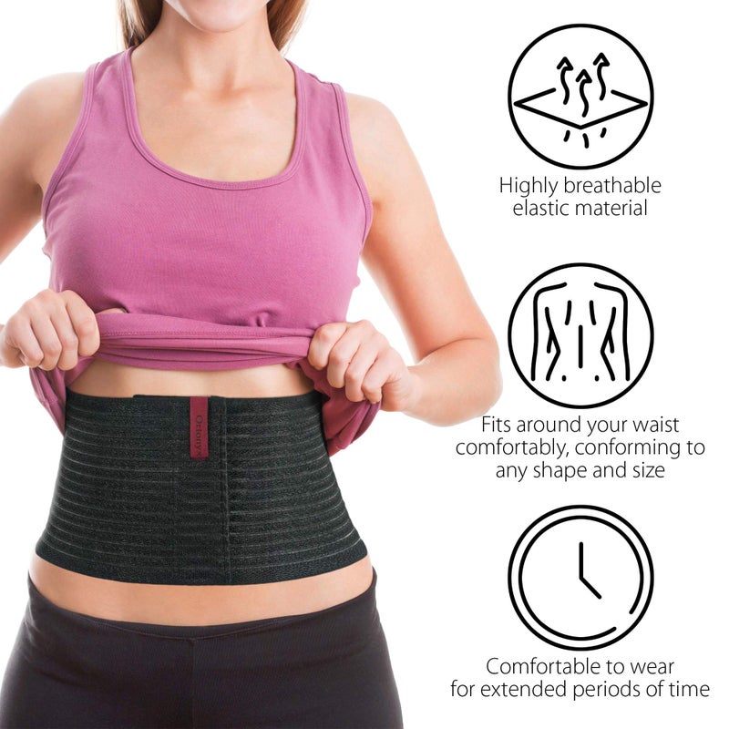ORTONYX 6.25" Abdominal Binder for Men and Women/Postpartum Post-operative Post-surgery Wrap/Abdomen Navel Umbilical Hernia Support Belt / 524006 Black L/XXL - Image 4